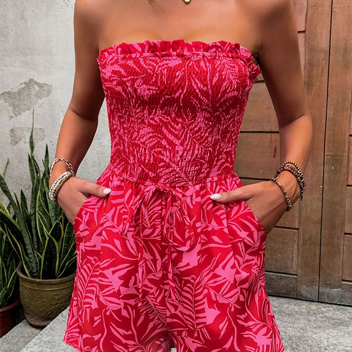 BLWOENS - Mono de verano para mujeres - Rojo