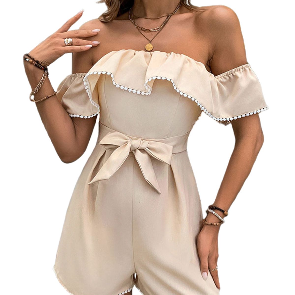 BLWOENS - Mono de verano para mujeres - Beige