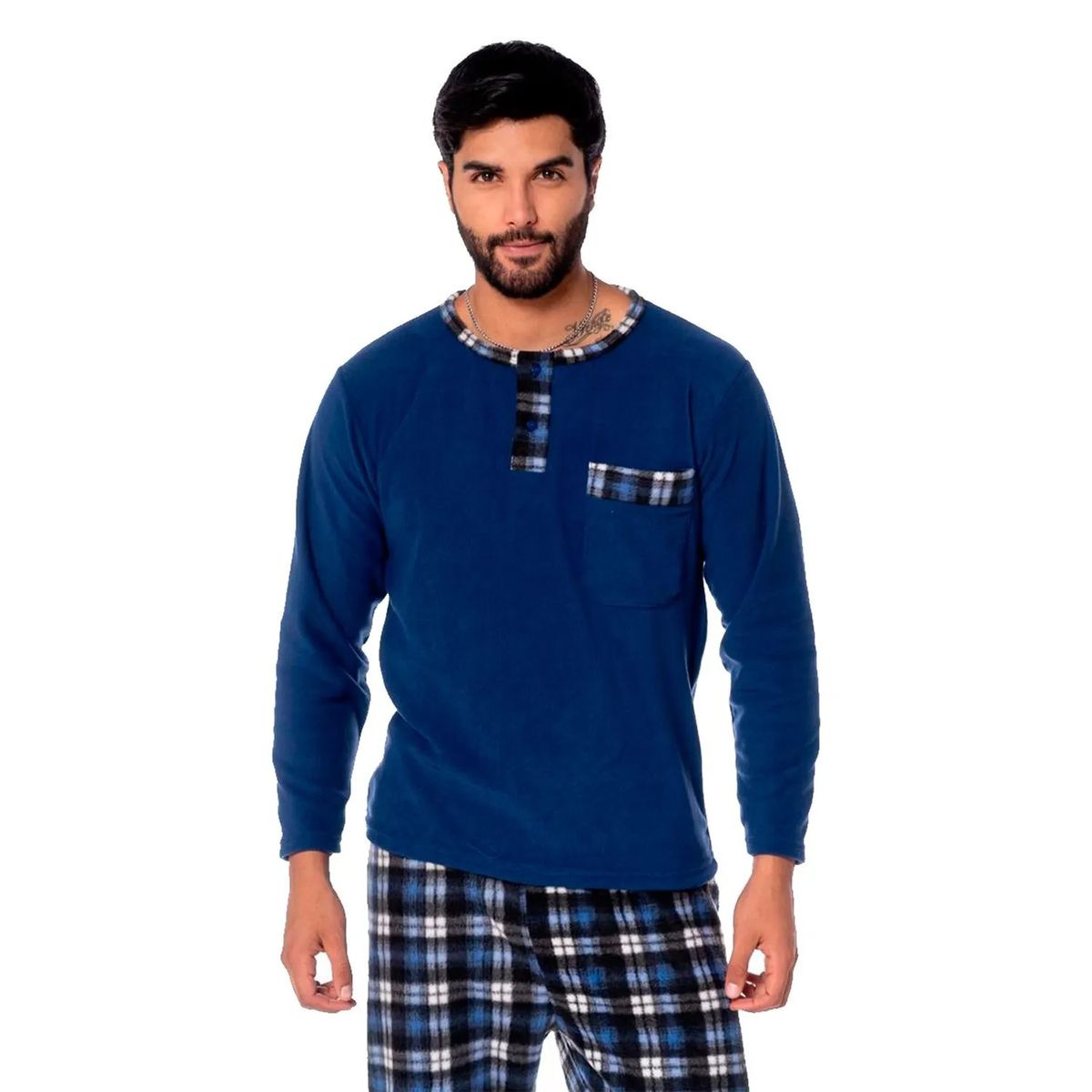 GENERICO - Pijama Micro Polar Azul Hombre