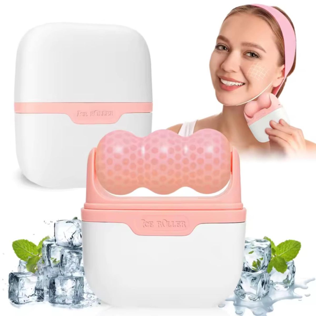 GENERICO - Rodillo de Hielo Facial Masajeador Desinflamatorio de Rostro y Ojos