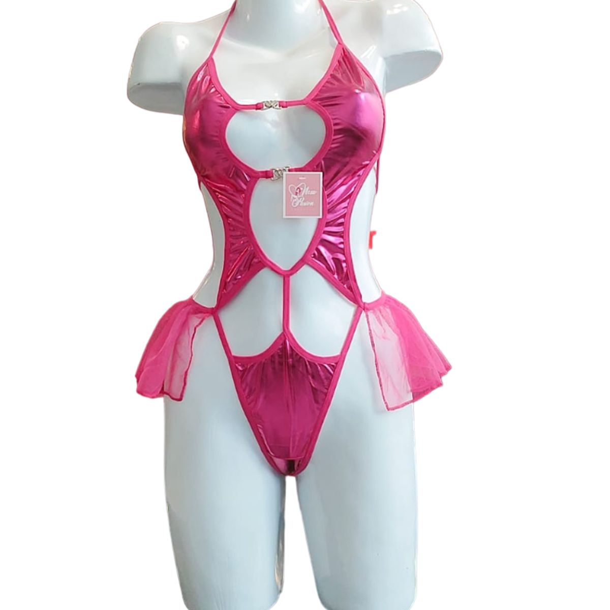 GENERICO - BODY DE ENCAJE LATEX TUTU LENCERIA SEXY