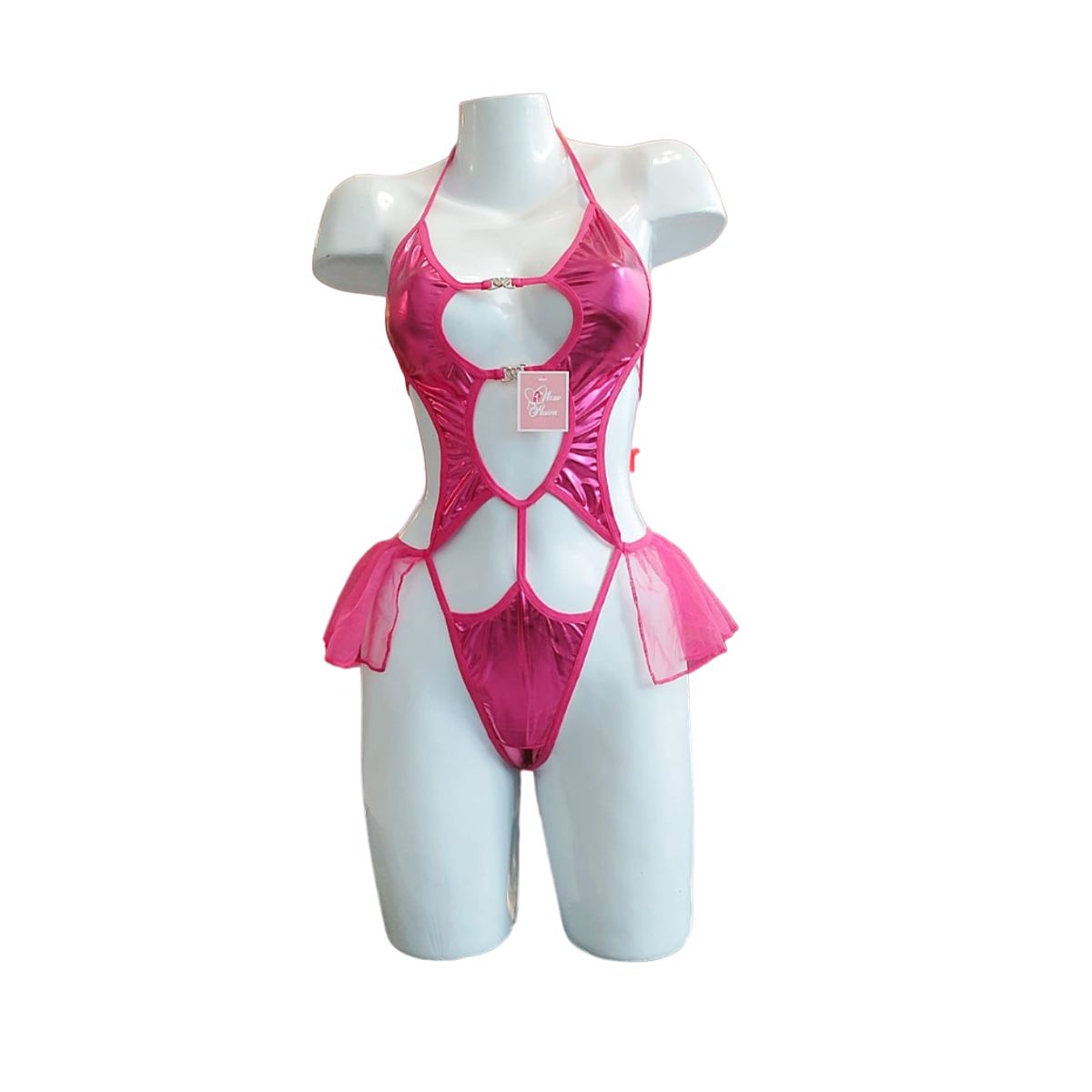 GENERICO - BODY DE ENCAJE LATEX TUTU LENCERIA SEXY