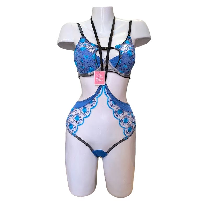 GENERICO - BODY DE ENCAJE TRANSPARENTE LENCERIA SEXY