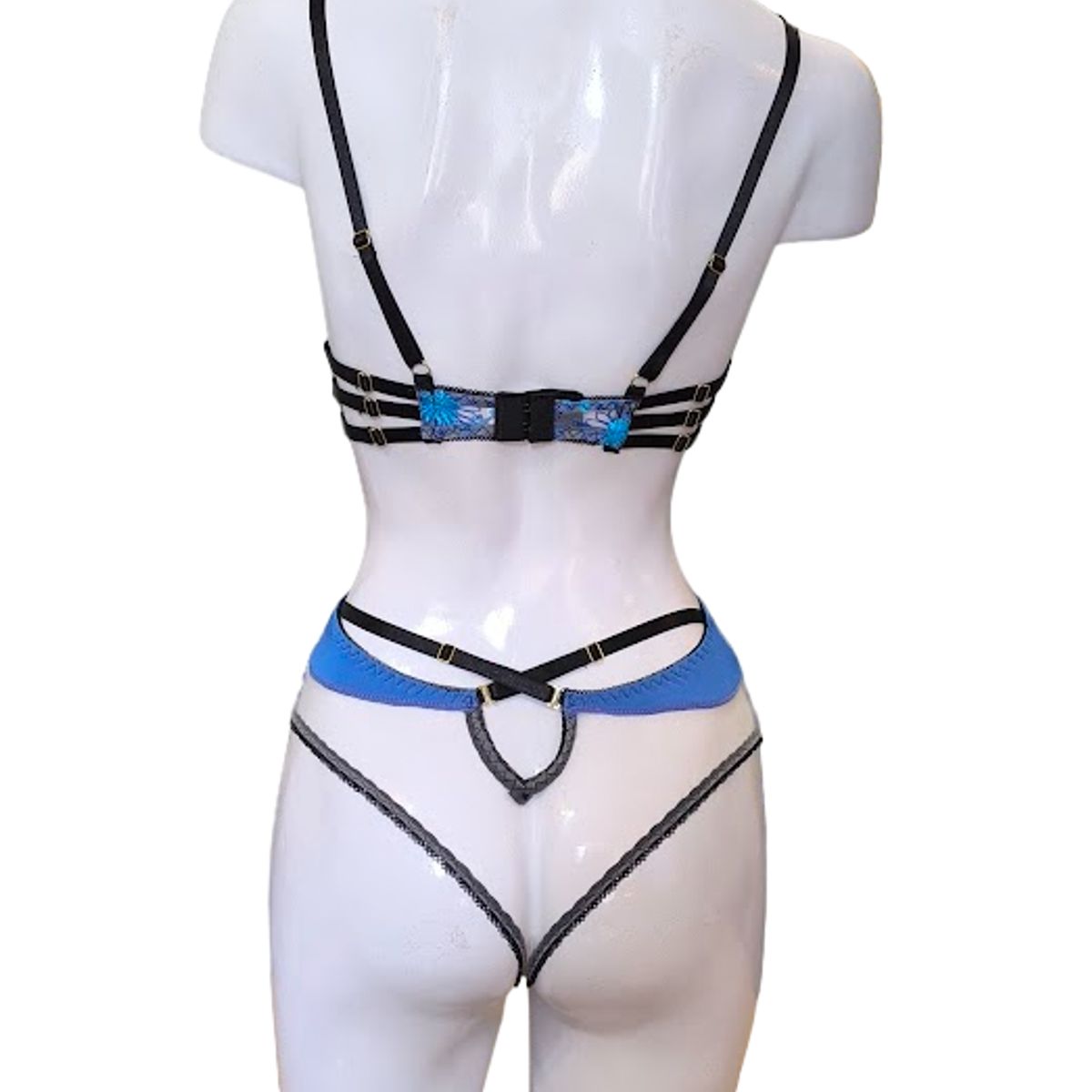 GENERICO - BODY DE ENCAJE TRANSPARENTE LENCERIA SEXY