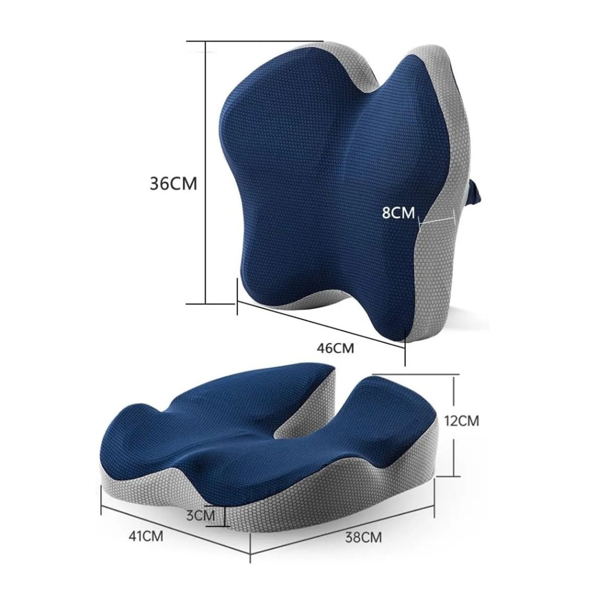 BENICE - SET DE ASIENTO VISCO GEL Y CARBONO ANTIESTRES