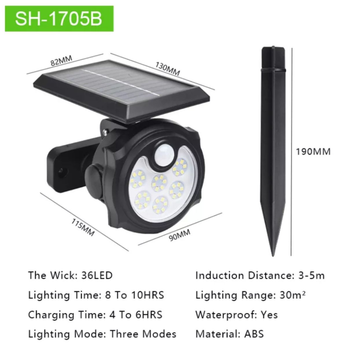 GENERICO - PACK DE 2 FOCOS LED SOLARES CON SENSOR DE MOVIMIENTO PARA PARED