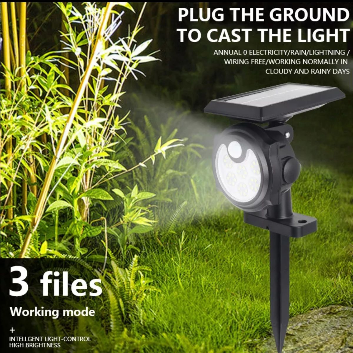 GENERICO - PACK DE 2 FOCOS LED SOLARES CON SENSOR DE MOVIMIENTO PARA PARED