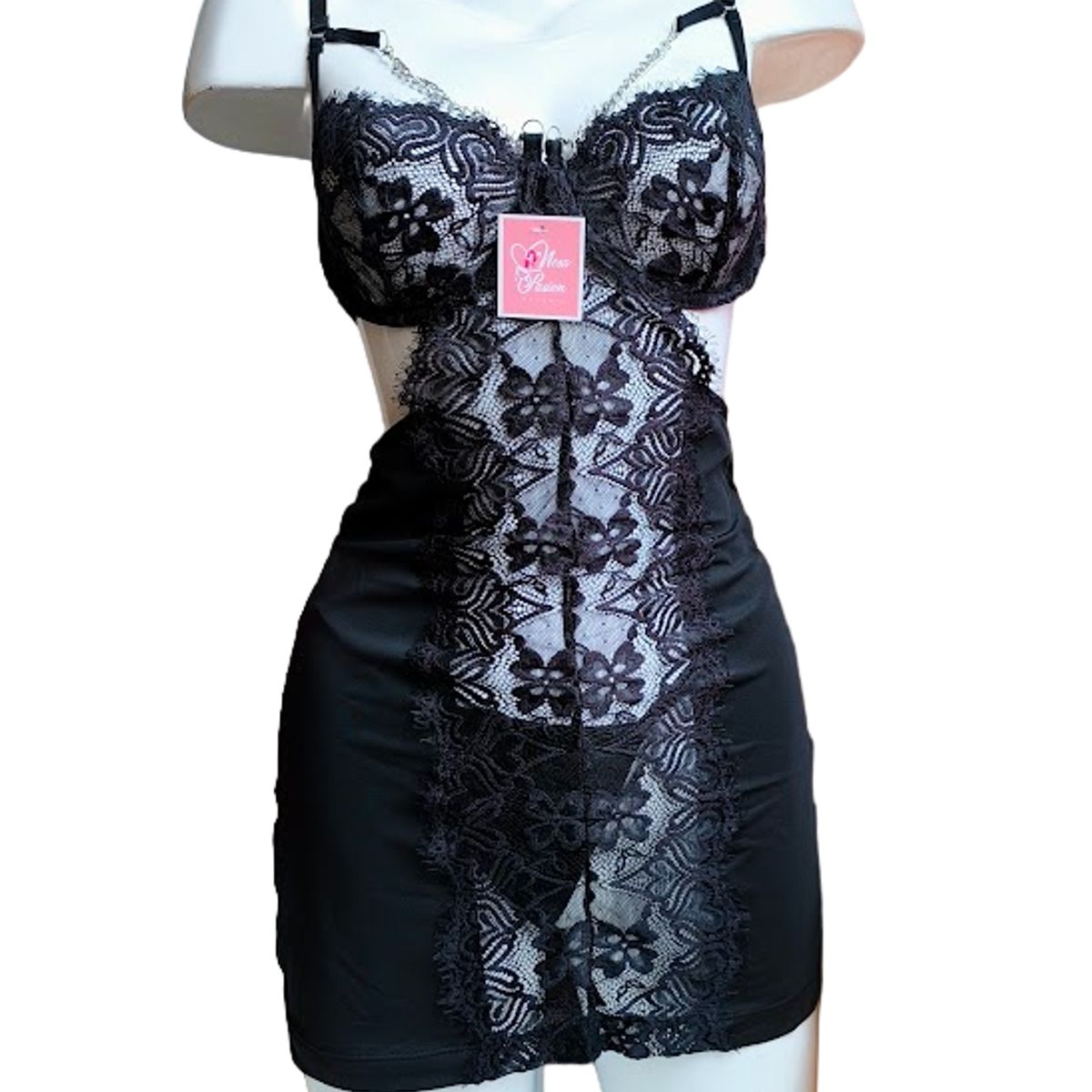 GENERICO - BABYDOLL DE ENCAJE LENCERÍA SEXY MUJER