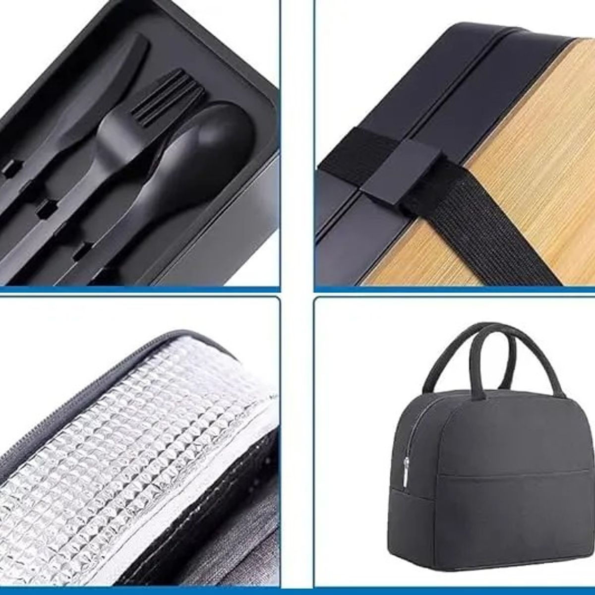 EVERSO - Bolso Lonchera Térmica Y Fiambrera Set Portátil 1200 Ml