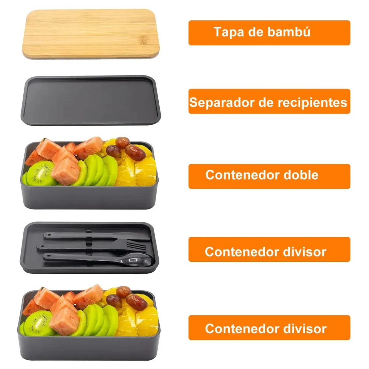 EVERSO - Bolso Lonchera Térmica Y Fiambrera Set Portátil 1200 Ml