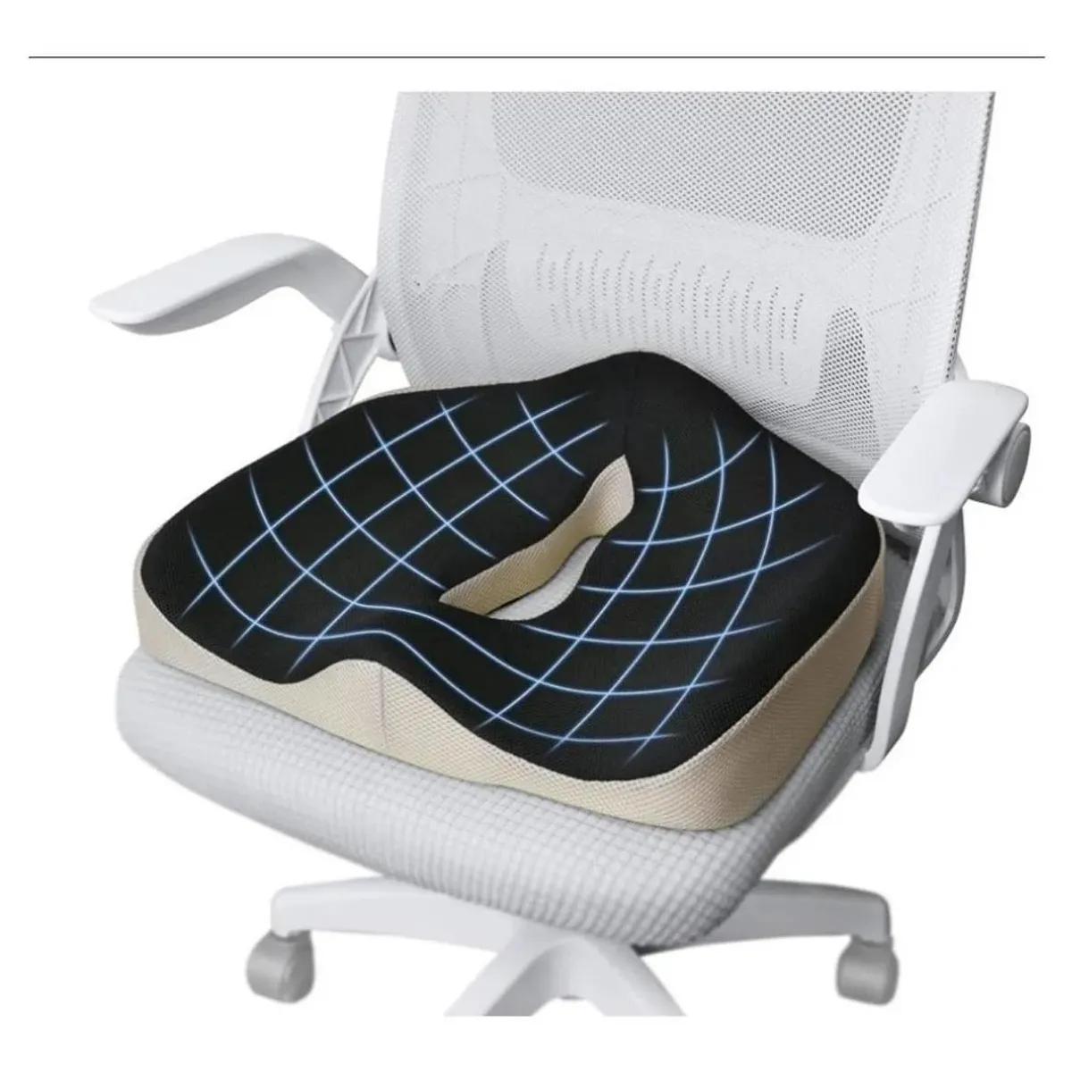 EVERSO - Cojín Ortopédico De Asiento Lumbar Antideslizante Oficina