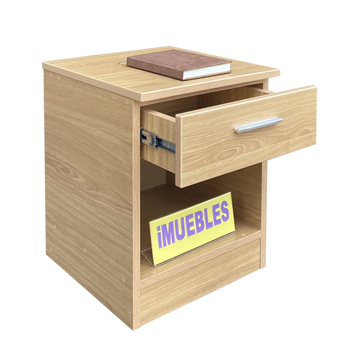 TEMEL - Velador de 01 Cajón color Roble Buralo – Modelo  LITO - iMUEBLES