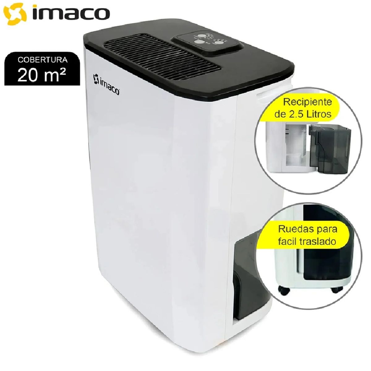 IMACO - DESHUMEDECEDOR IMACO PANEL DIGITAL DHE1002 25LT BLANCO