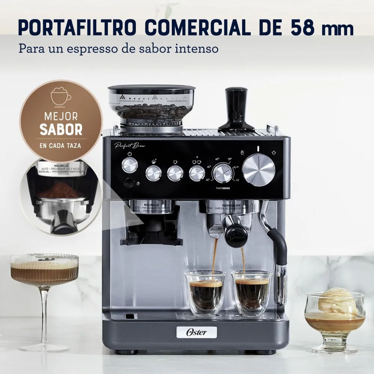 OSTER - Cafetera Oster®para Espresso Perfect Brew BVSTEM7301 053