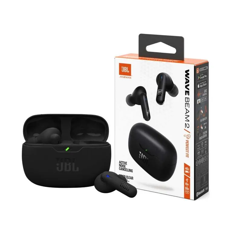 JBL - Audifonos JBL Wave Beam 2 Bluetooth Negro Cancelacion de Ruido