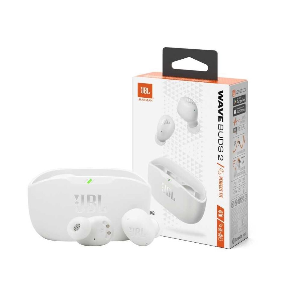 JBL - Audifonos JBL Wave Beam 2 Blanco Inalambricos Cancelacion de Ruido