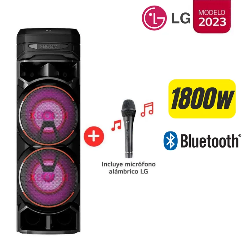 LG - TORRE DE SONIDO XBOOM LG RNC9 CON MICROFONO INCLUIDO NEGRO