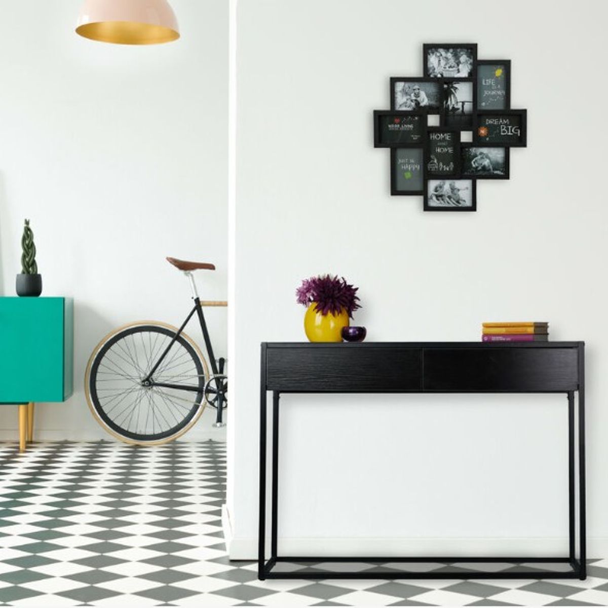 STARHOME - Arrimo Recibidor Consola Vertice Negro 110 cm