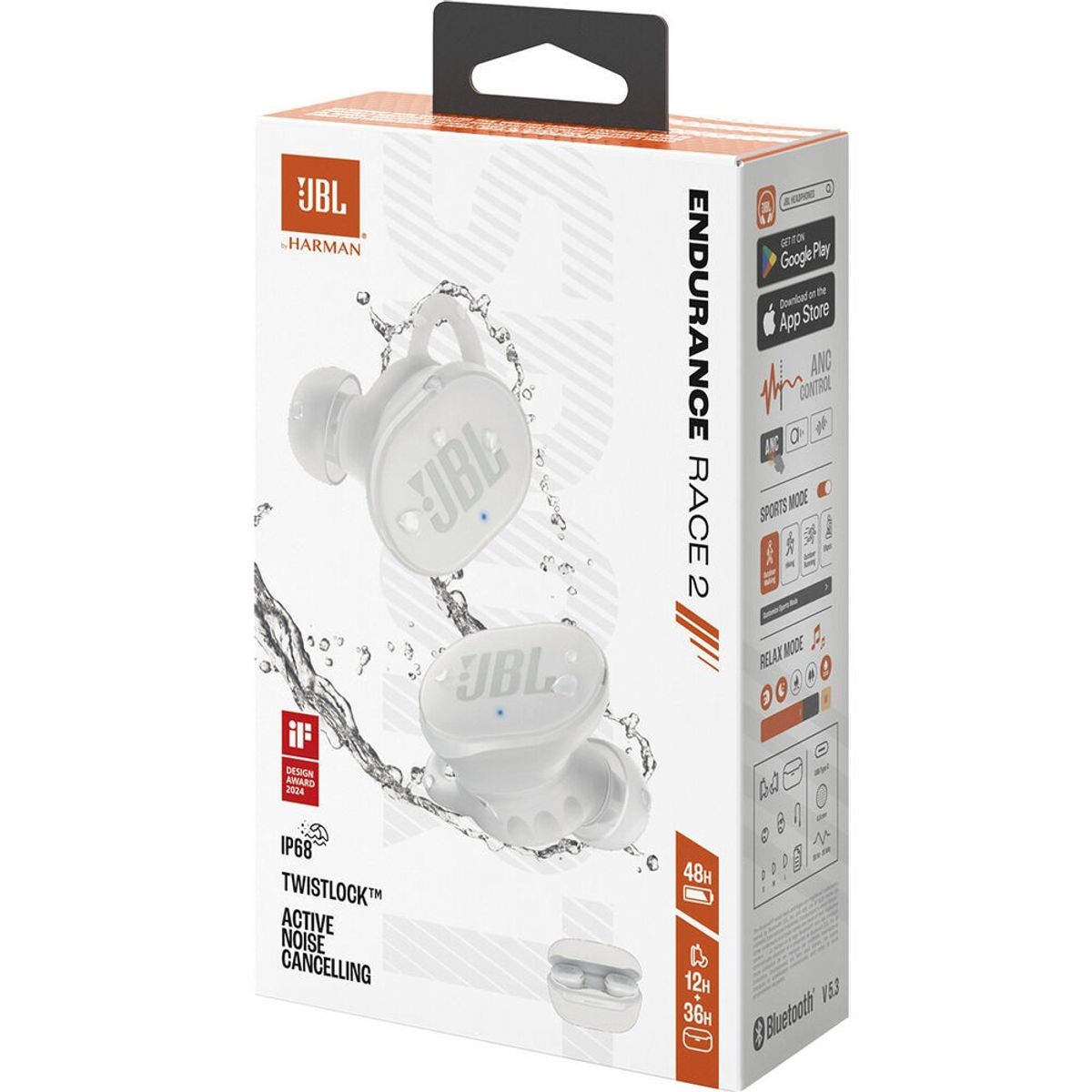 JBL - Audifonos JBL Endurance Race 2 Blanco Bluetooth Cancelacion de Ruido
