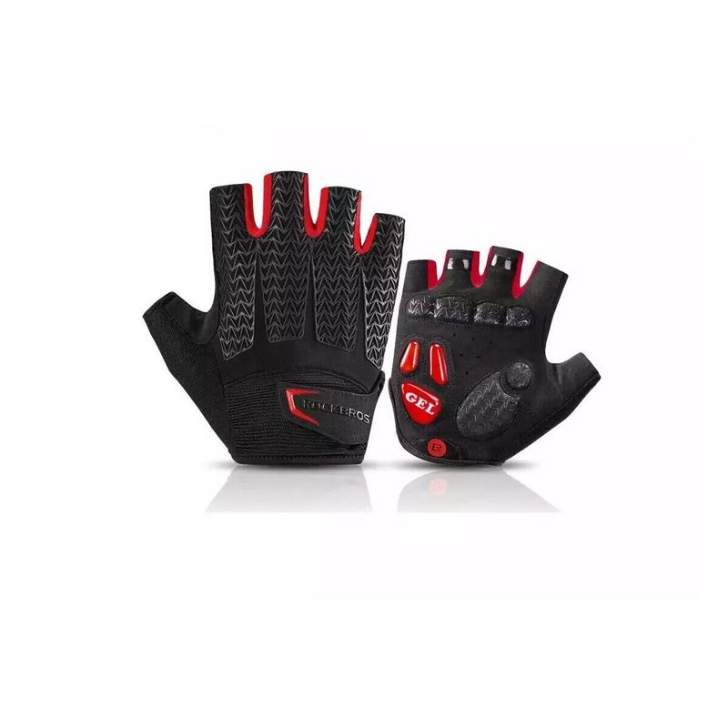 ROCKBROS - Guantes Mitón Gel Ciclismo S169b Rojo Talla M