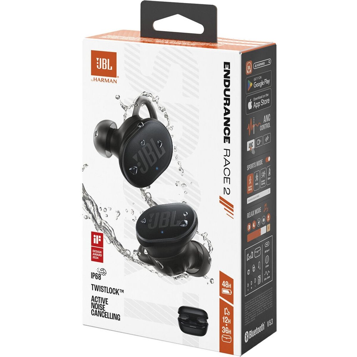JBL - Audifonos JBL Endurance Race 2 Negro Bluetooth Cancelacion de Ruido