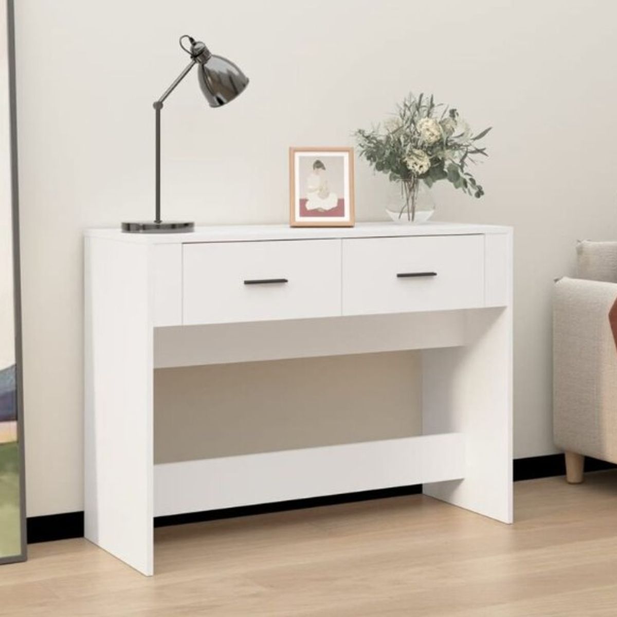 STARHOME - Arrimo Recibidor Consola Cubik Blanco 110 cm