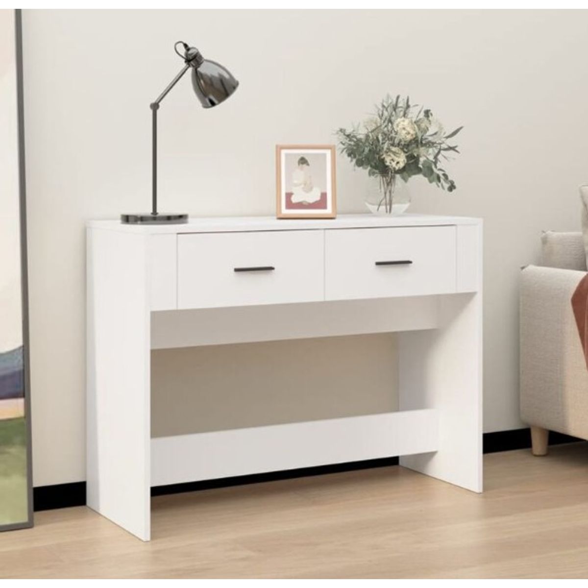 STARHOME - Arrimo Recibidor Consola Cubik Blanco 110 cm