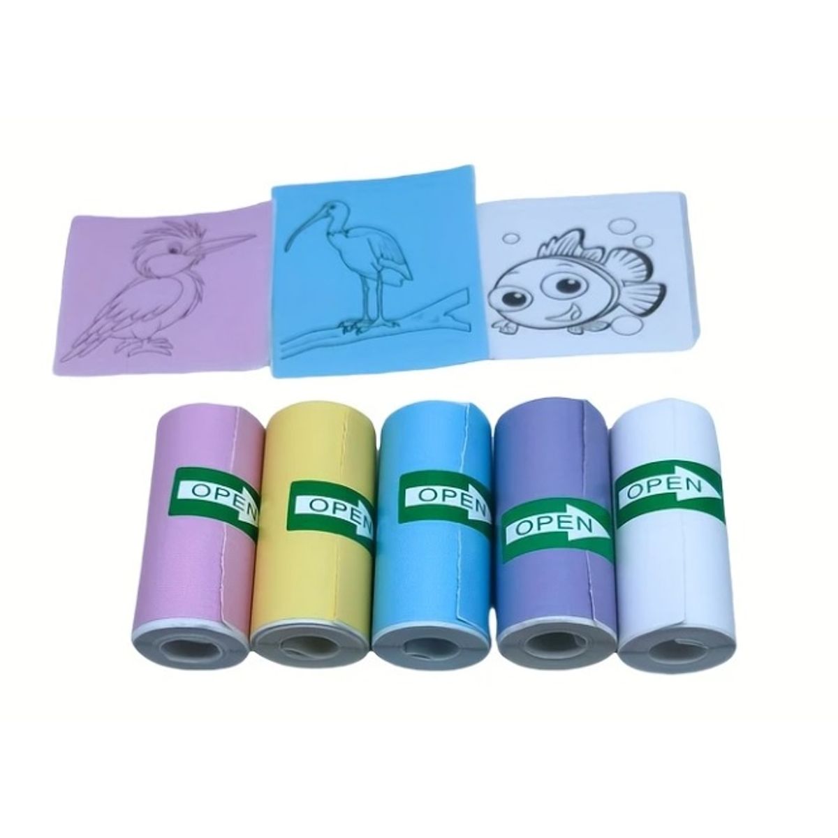 GENERICO - 5 Rollos Papel Térmico Autoadhesivo Para Mini Impresora