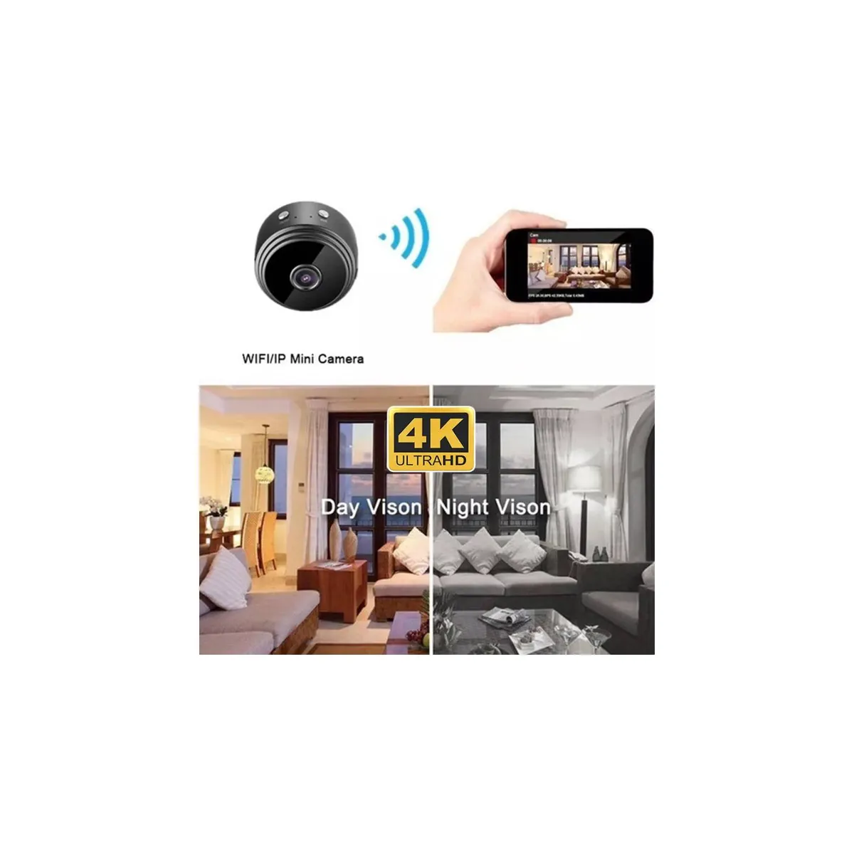 GENERICO - MINI CAMARA A9 ESPIA WIFI CON TUTORIAL DE INSTALACION