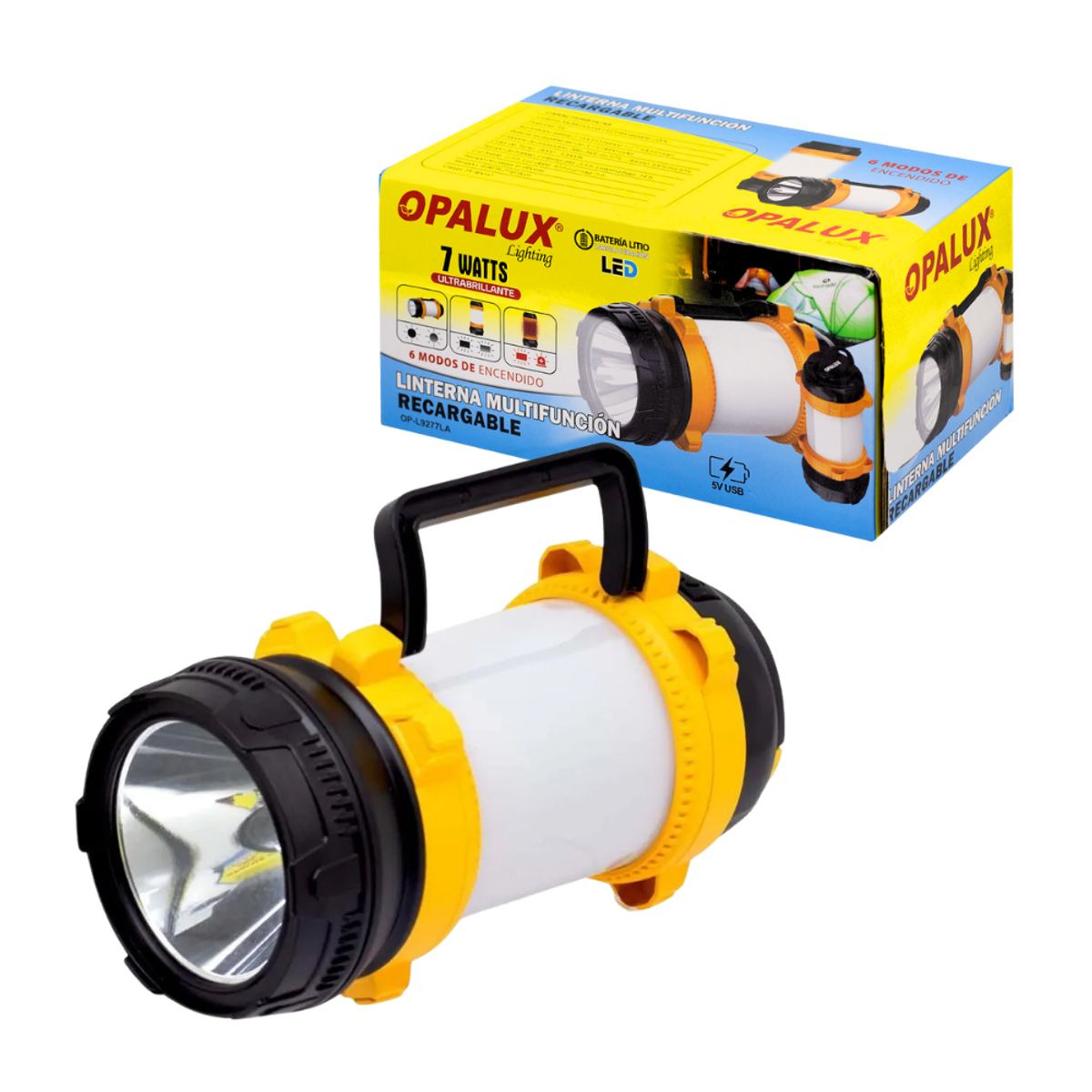 OPALUX - Linterna Multifuncion Recargable Opalux OP-L9277LA
