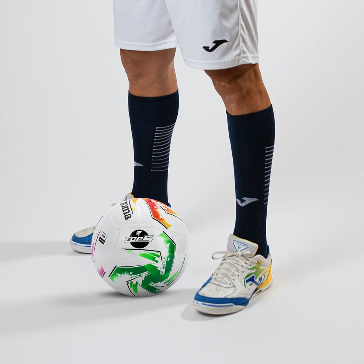 JOMA - Balón Futsal Top 5 Blanco Multicolor T62