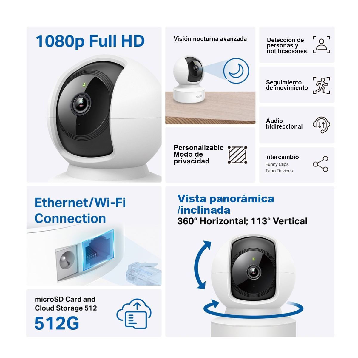 TP LINK - Kit de 3 Cámara de seguridad para interiores Tapo C202 Full HD - Tp-Link