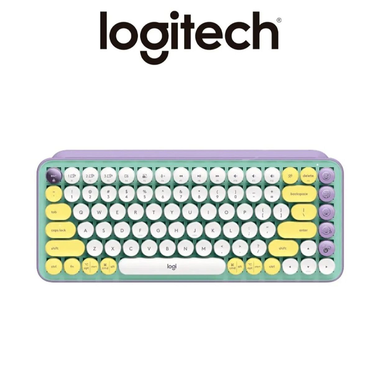 LOGITECH - TECLADO LOGITECH POP KEYS INALAMBRICO BLUETOOTH FRESH VIBES LILA VERDE
