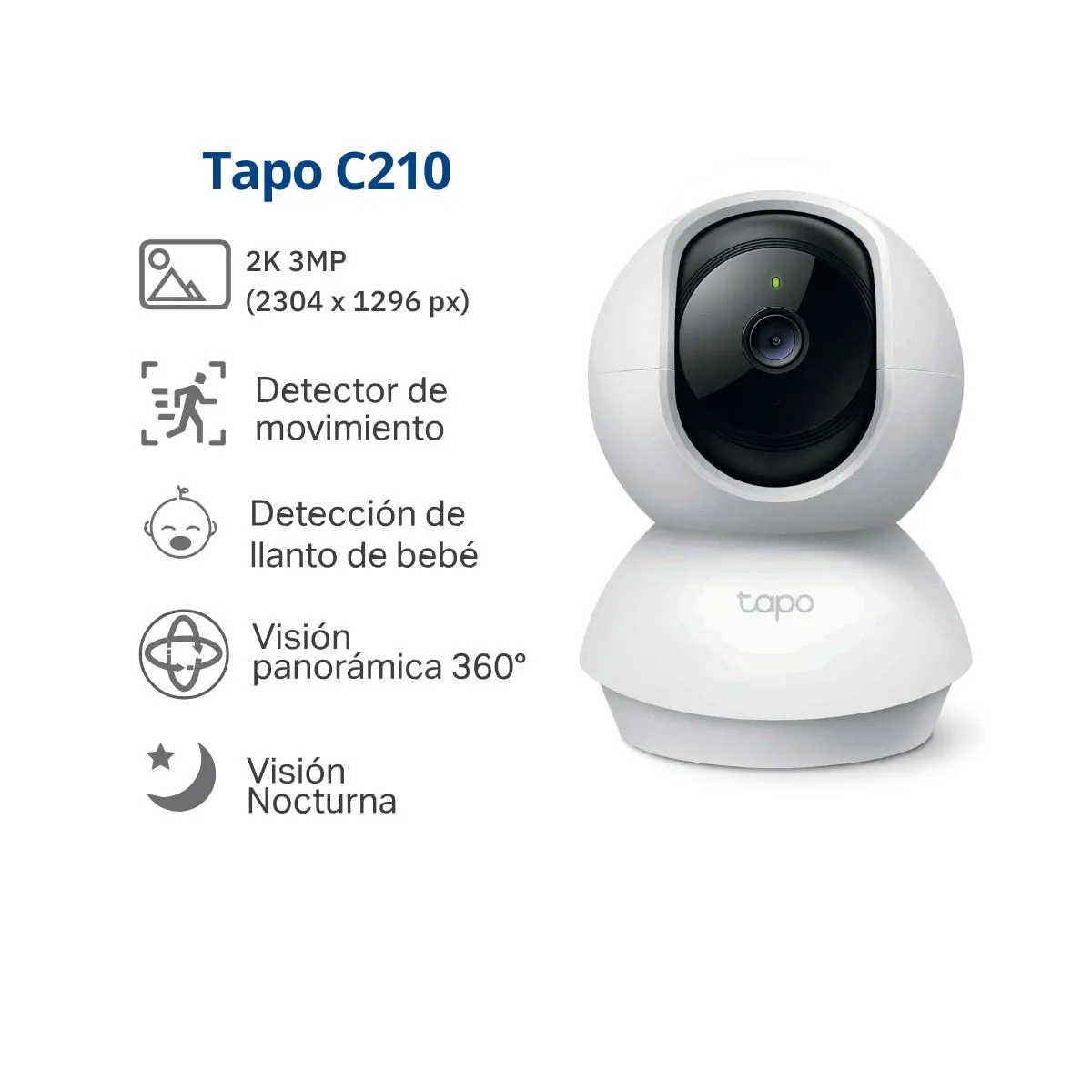 TP LINK - Kit de 2 Cámara de Seguridad Wi-Fi 360º 2K Tapo C210 - Tplink