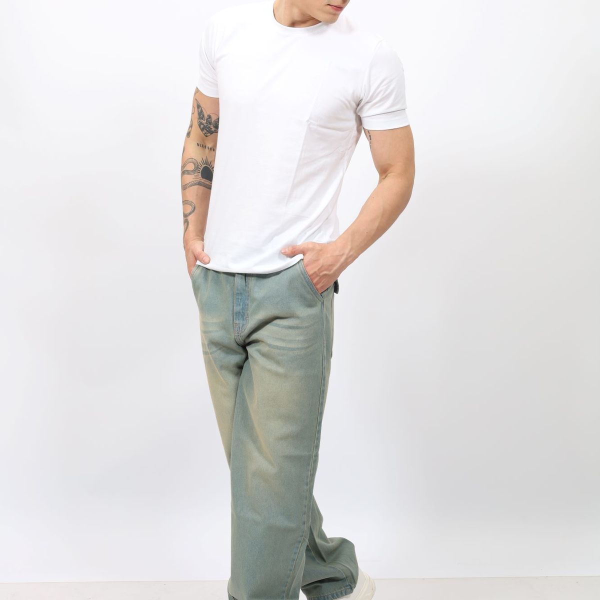 QH - PANTALÓN BAGGY LAVADO OXIDO II PARA HOMBRE