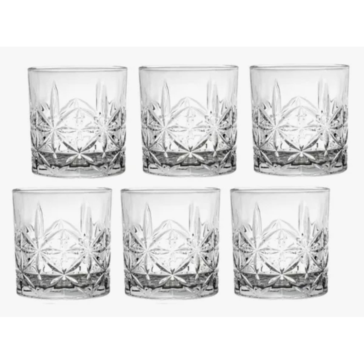 GENERICO - Set De 6 Vasos Labrados