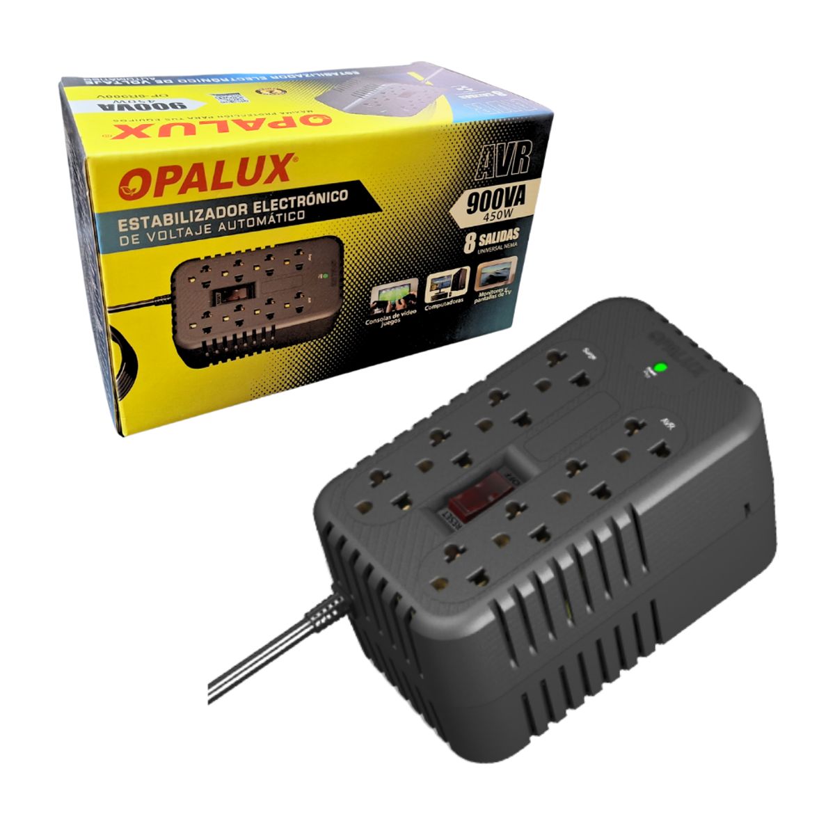 OPALUX - Estabilizador Electronico De Voltaje de 450W Opalux