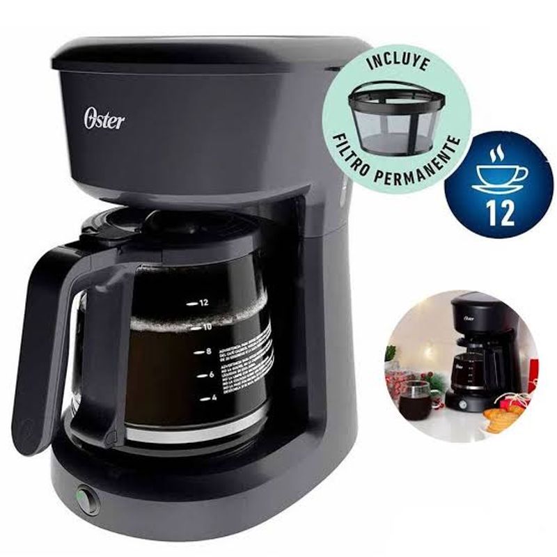 OSTER - Cafetera oster 12 tazas con filtro permanente BVSTDCS12B