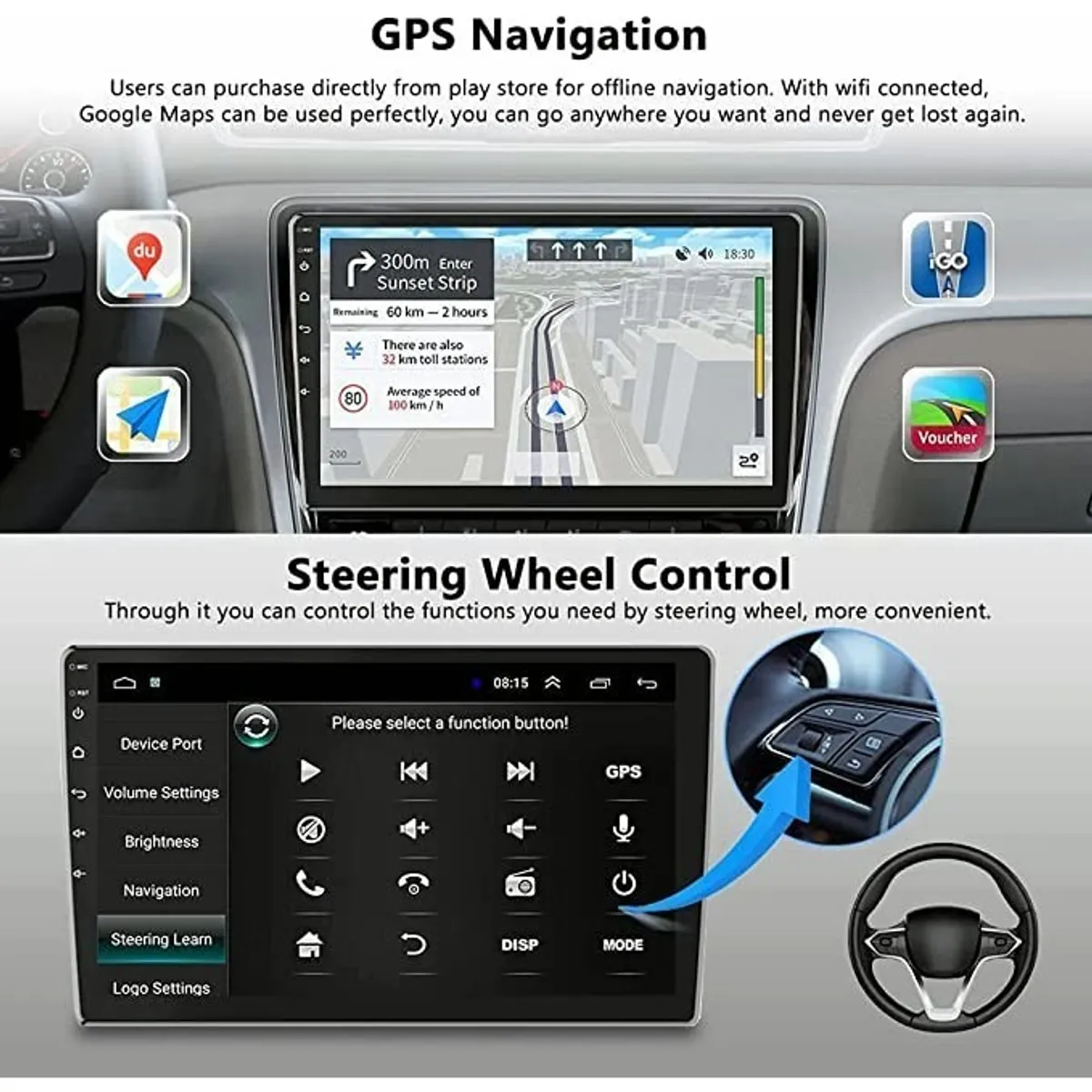 U BUY - Radio Android 81 Gps  Mirror Link Wifi Usb 2 Din 9 Pulgadas