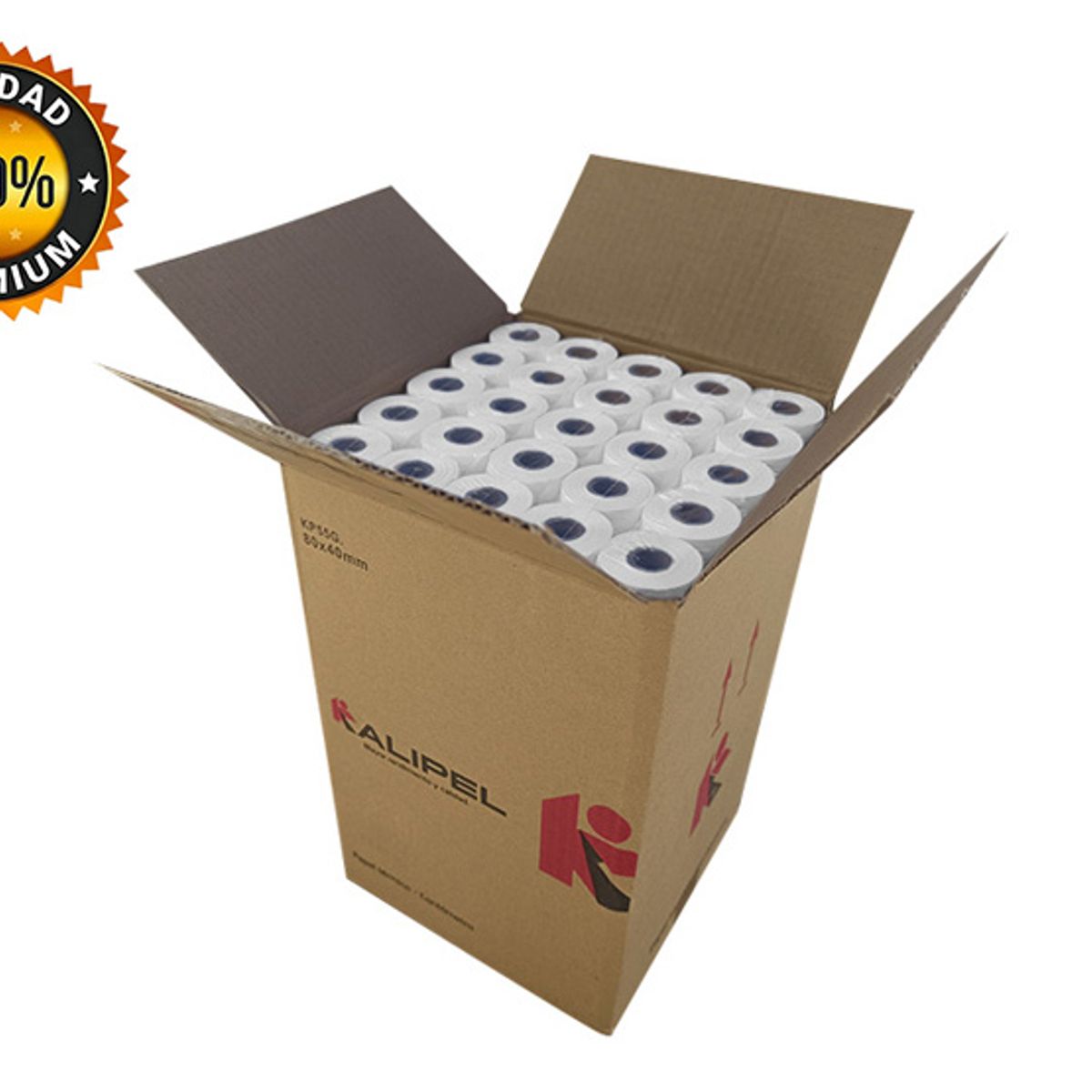 KALIPEL - Papel Termico 100 Rollos 80x40mm 55gr Contometro KALIPEL