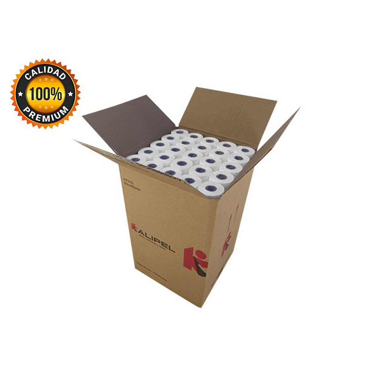 KALIPEL - Papel Termico 100 Rollos 80x40mm 55gr Contometro KALIPEL