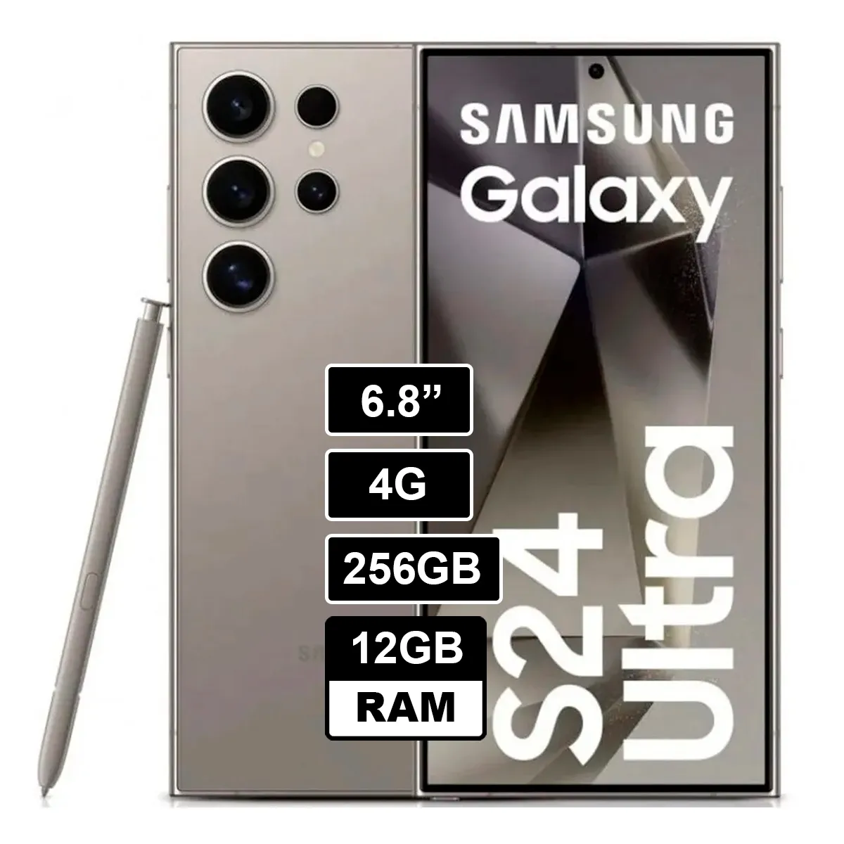 SAMSUNG - Samsung Galaxy S24 Ultra 5G 256 GB 12 GB RAM Titanium Gray