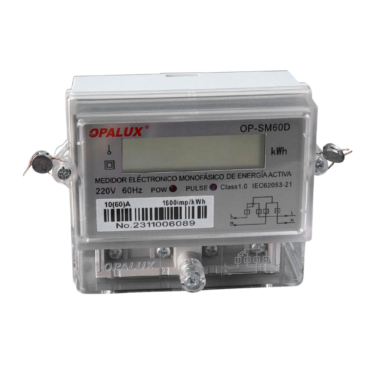 OPALUX - Medidor de Energia Monofasico Digital OP‑SM60D