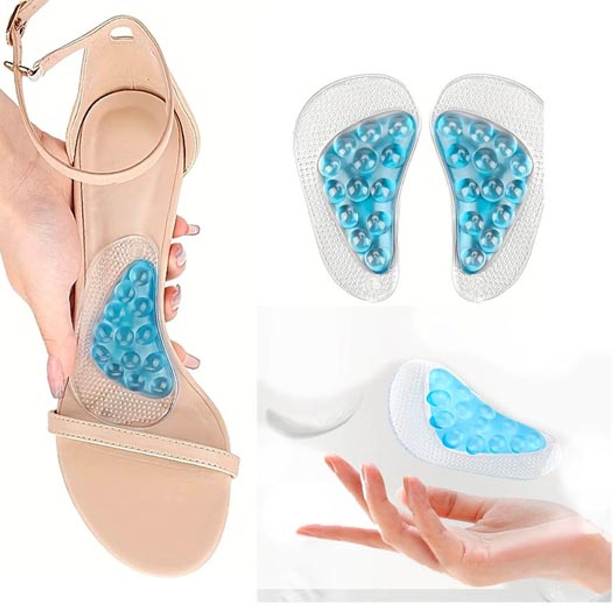 GENERICO - Plantilla almohadilla de gel para arco pie ortopédico