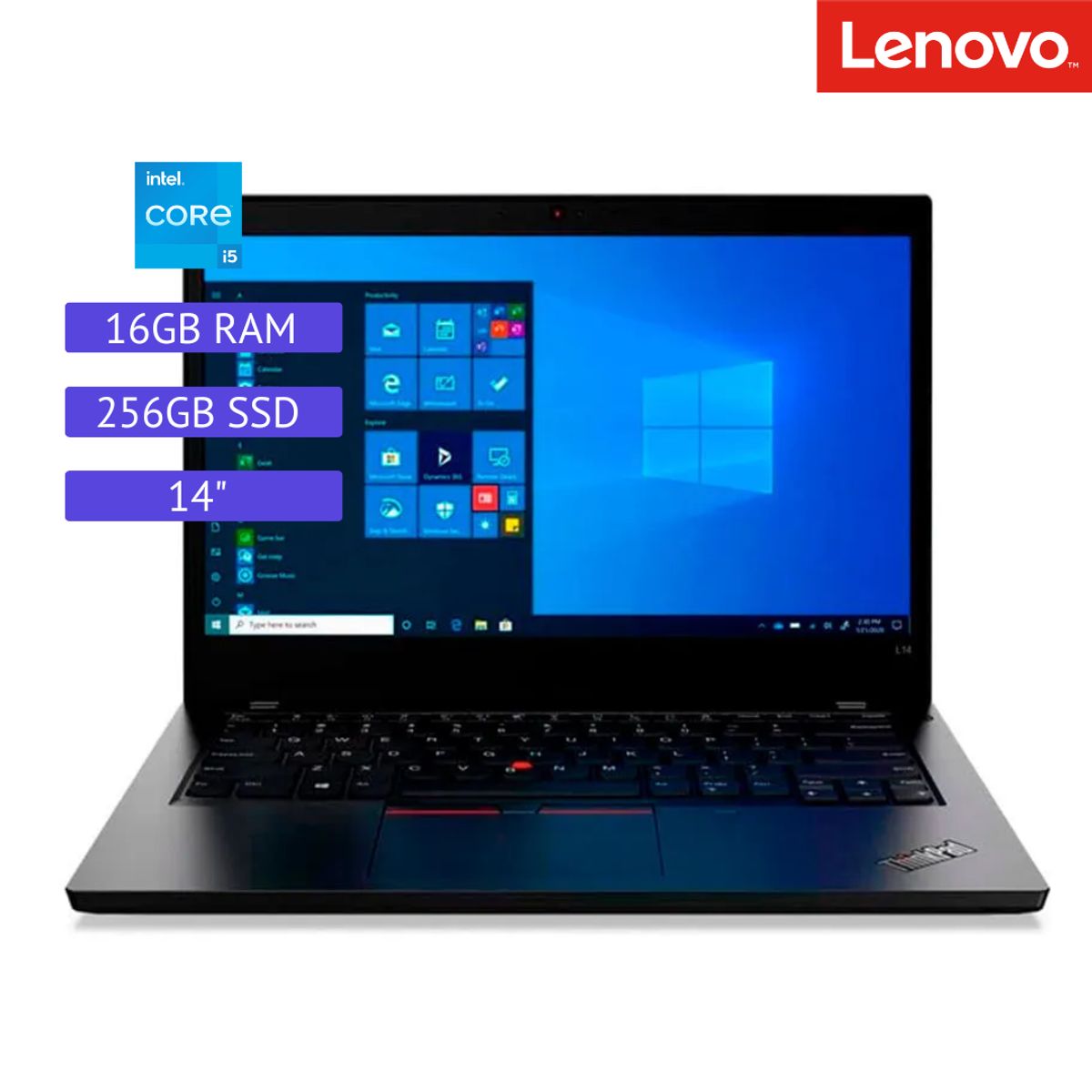 LENOVO - Laptop Reacondicionada Lenovo Thinkpad L14 -Core i5 10ma - 16GB RAM - 256GB SSD - Negro