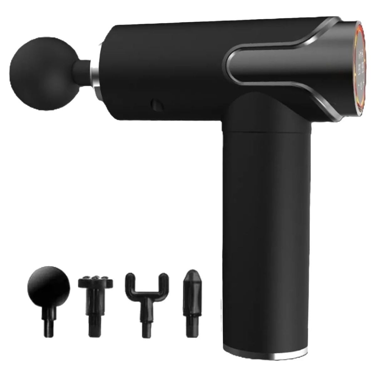 GENERICO - Masajeador Gun Pistola con 4 Cabezales Digital