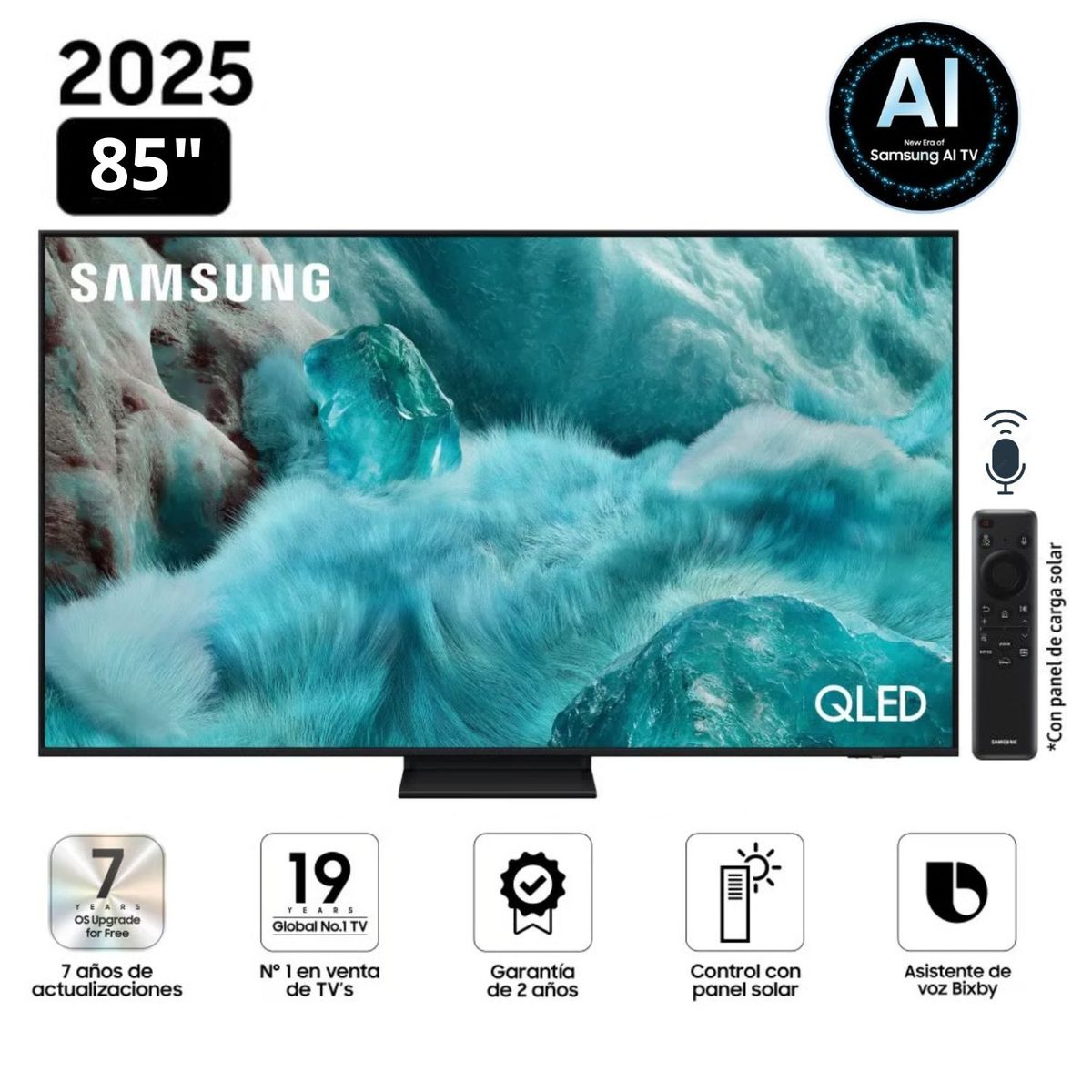 SAMSUNG - Televisor Samsung QLED 85" Visión AI Smart TV QN85Q7F5AGXPE - Nuevo 2025