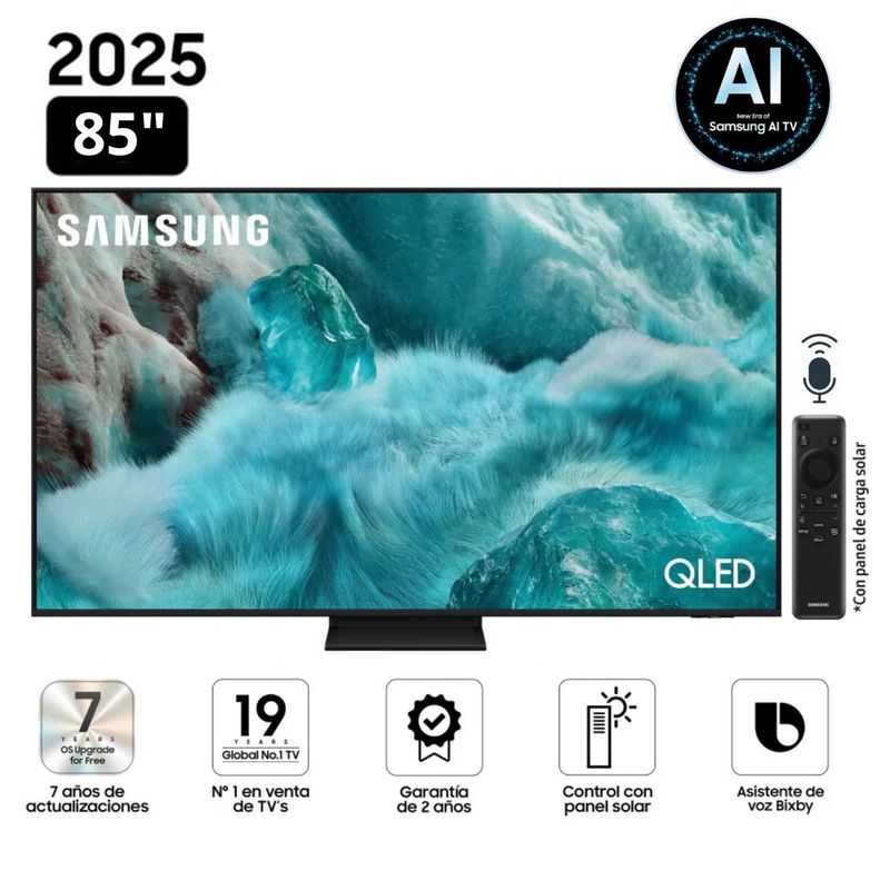 SAMSUNG - Televisor Samsung QLED 85" Visión AI Smart TV QN85Q7F5AGXPE - Nuevo 2025