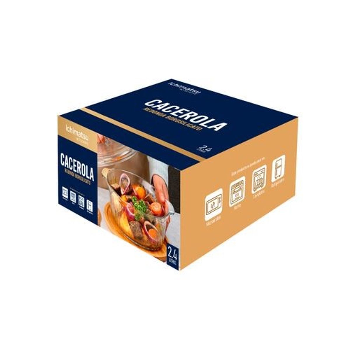 ICHIMATSU - Cacerola Redonda de vidrio borosilicato 24L