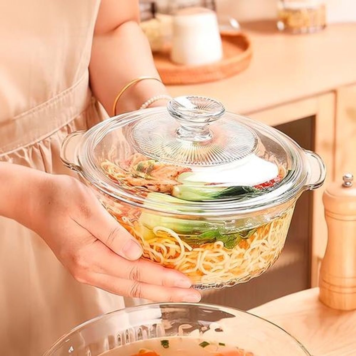 ICHIMATSU - Cacerola Redonda de vidrio borosilicato 24L